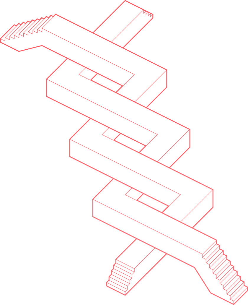 Illustration depicting two intertwined/braided walkways