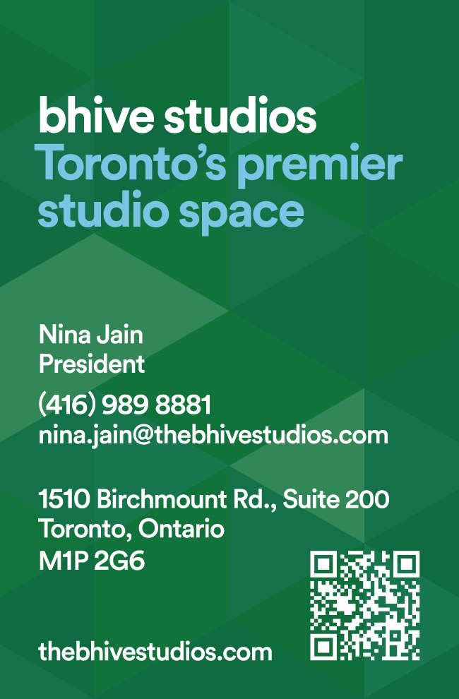Bhive Studios business card back