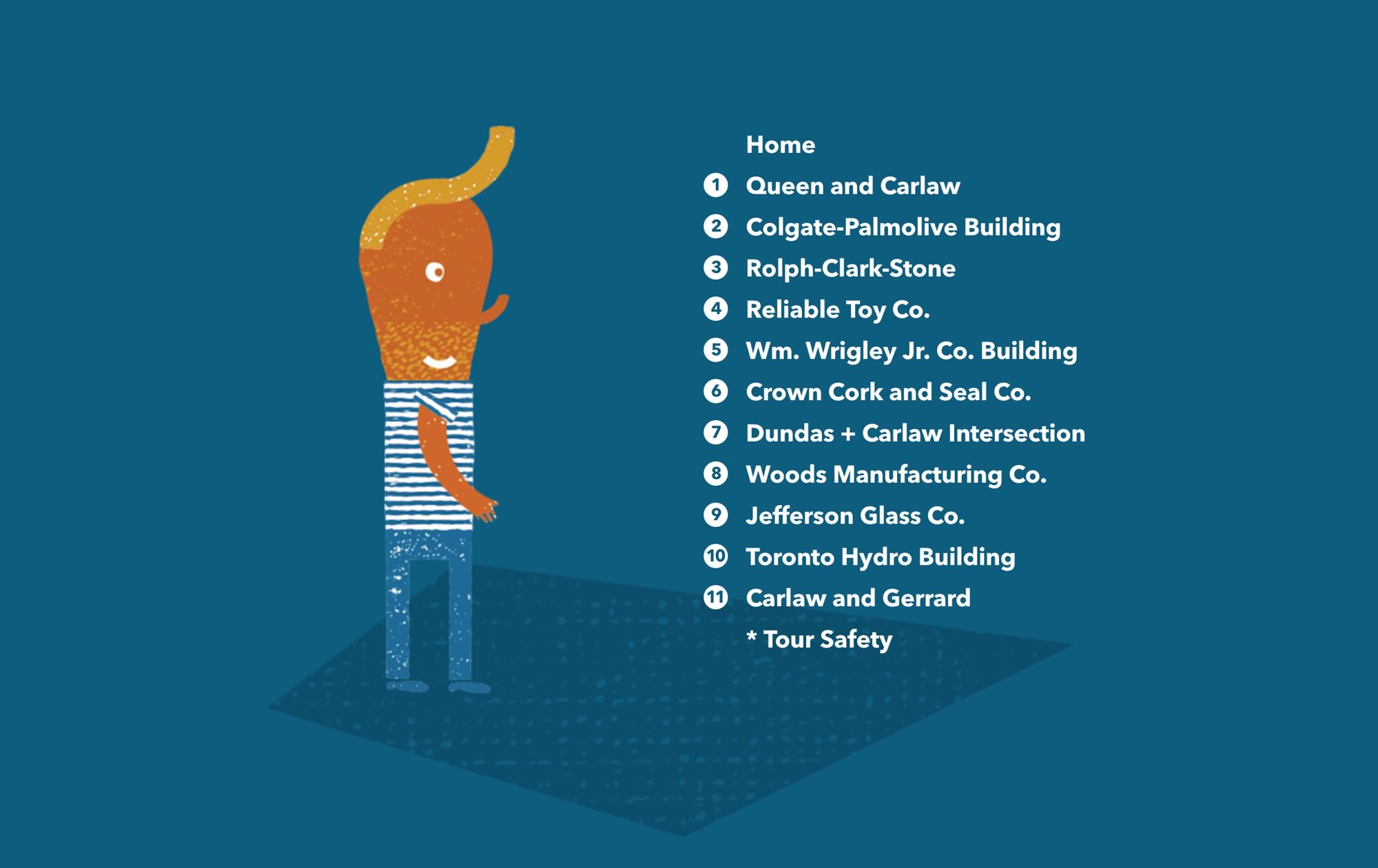 Capture of the expanded Made in Toronto website navigation menu