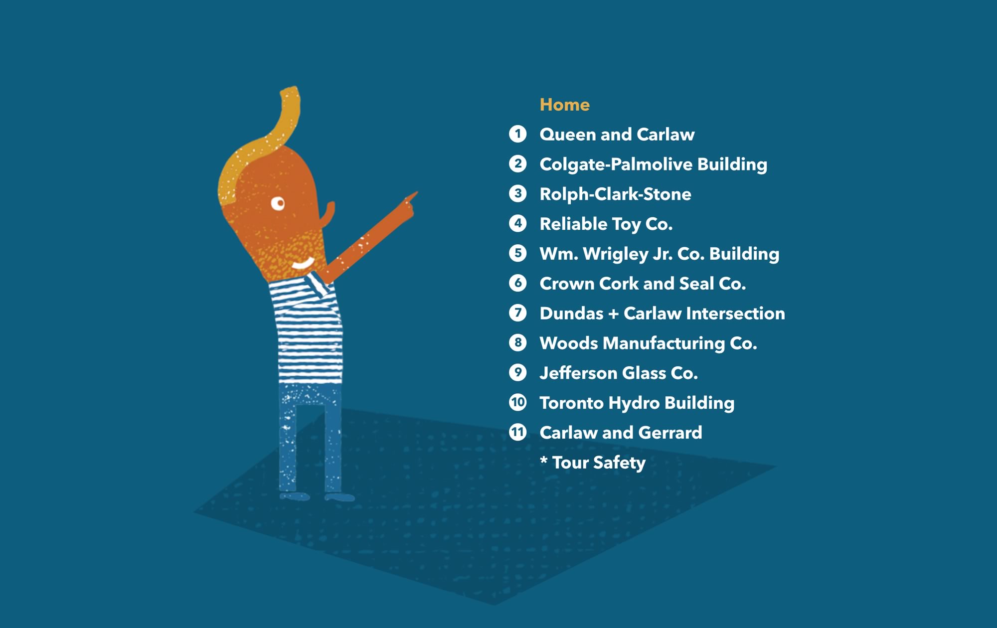 Capture of the expanded Made in Toronto website navigation menu