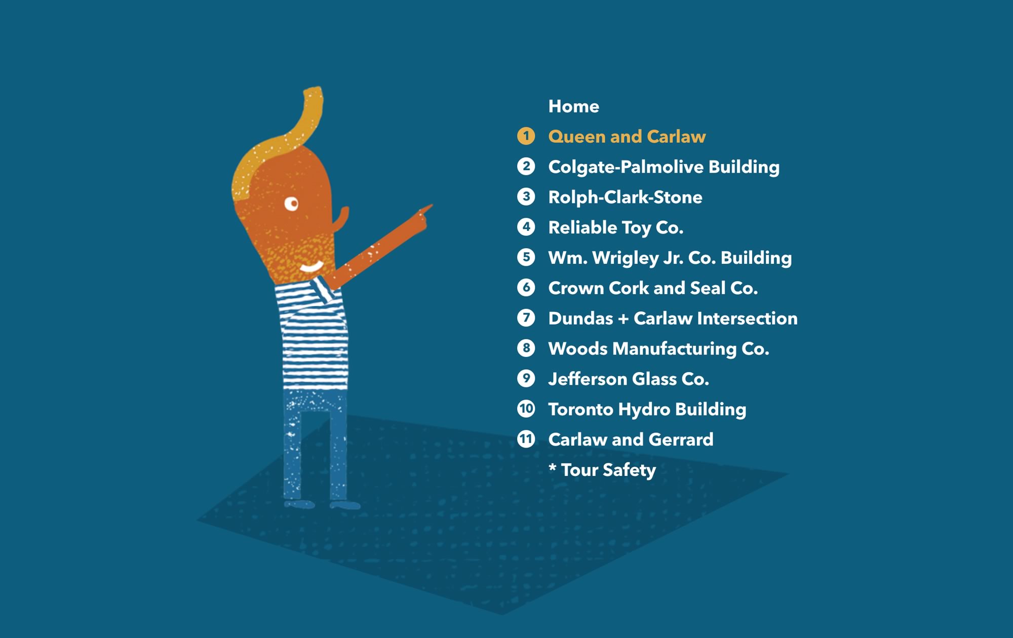 Capture of the expanded Made in Toronto website navigation menu