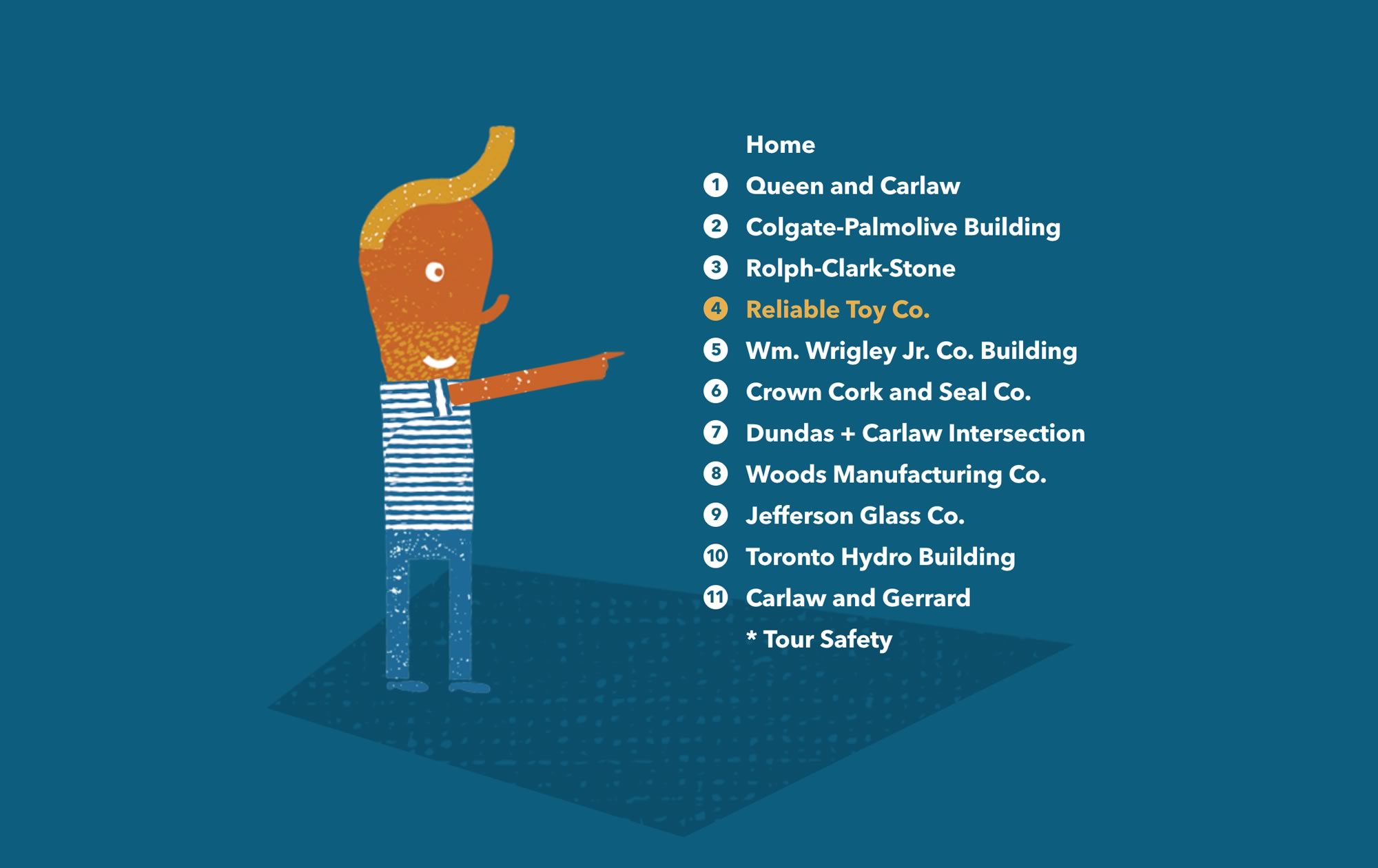 Capture of the expanded Made in Toronto website navigation menu