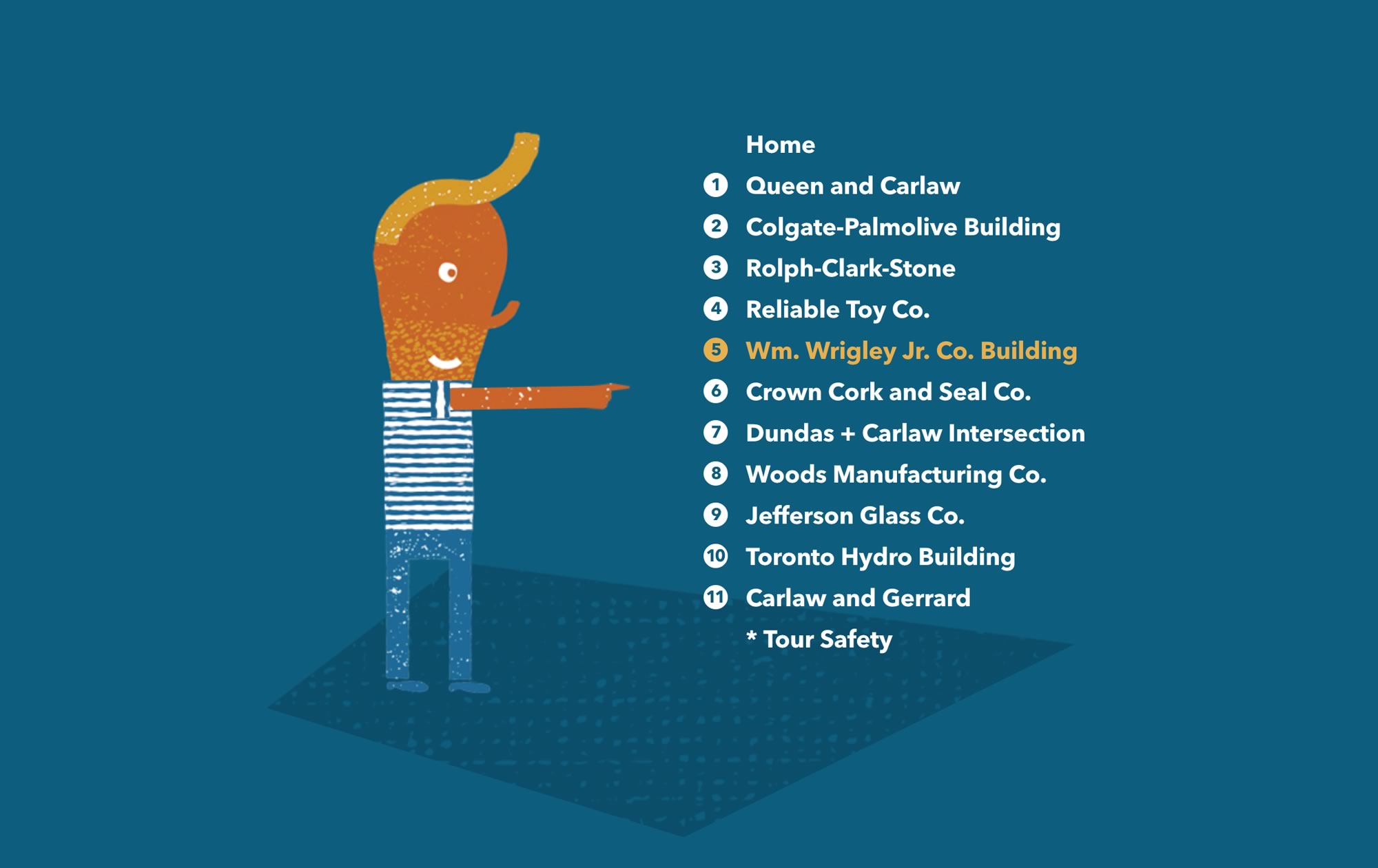 Capture of the expanded Made in Toronto website navigation menu