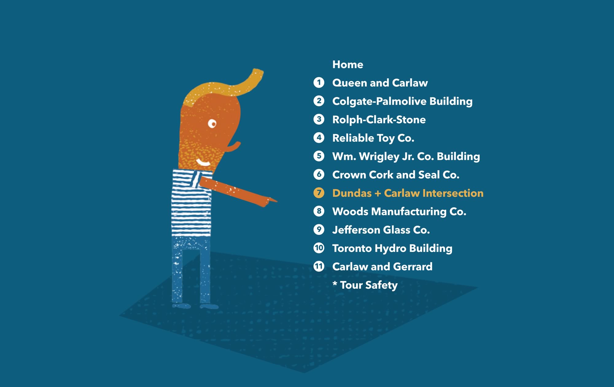 Capture of the expanded Made in Toronto website navigation menu