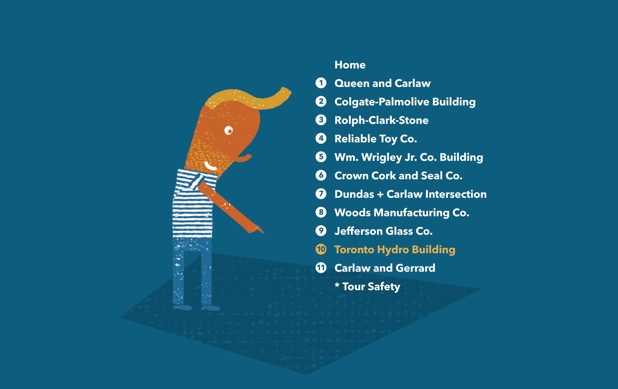 Capture of the expanded Made in Toronto website navigation menu