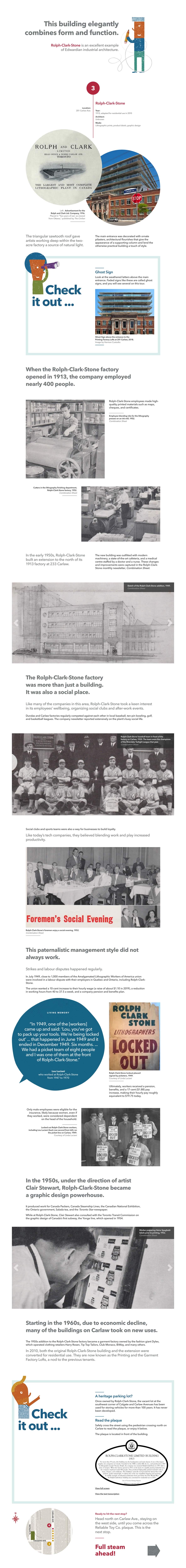 Capture of the full 'Rolph-Clark-Stone' page from the Made in Toronto tour/website