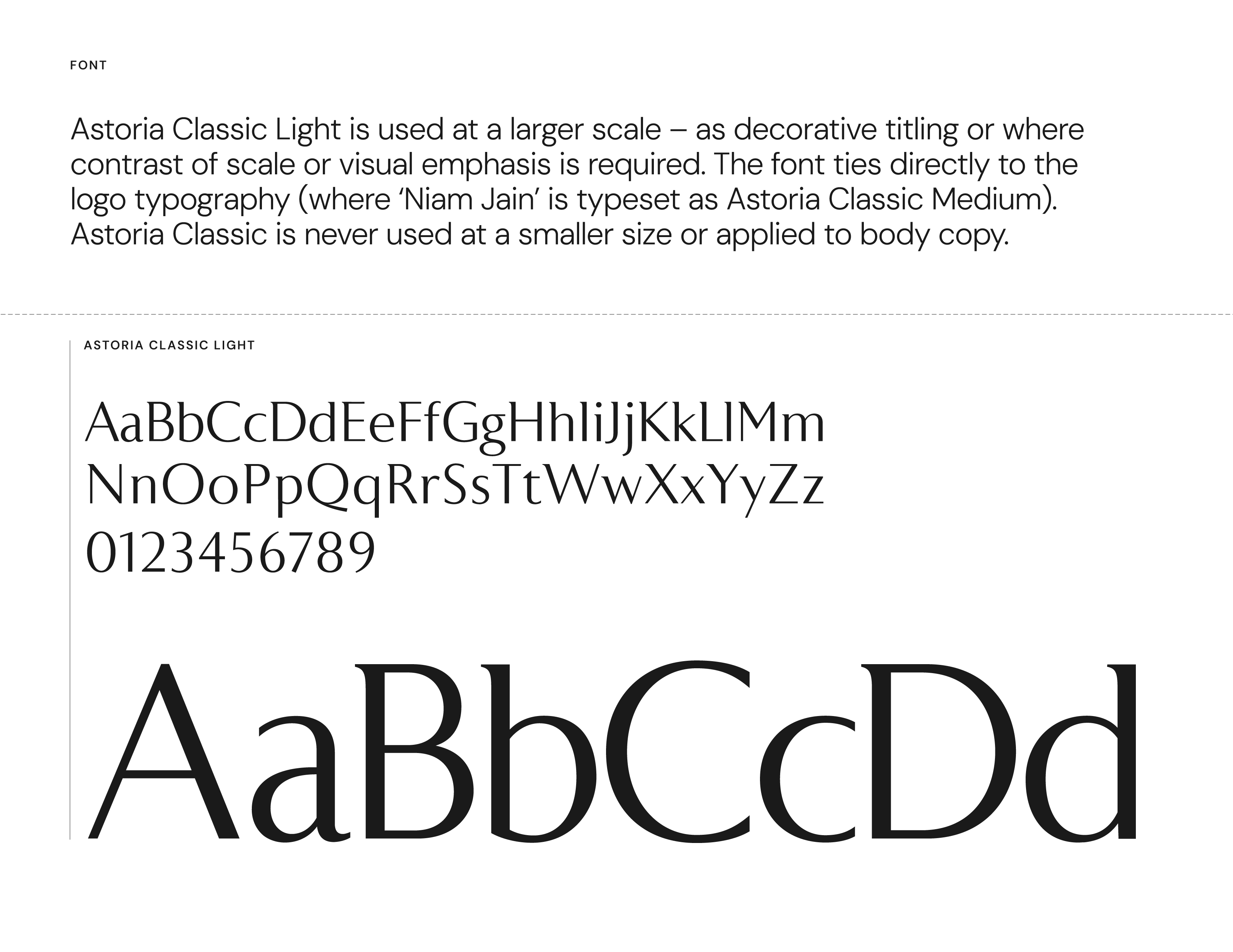 Niam Jain brand guidelines interior page