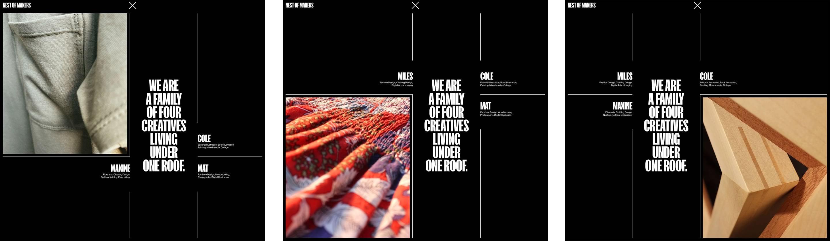 Website main menu variations