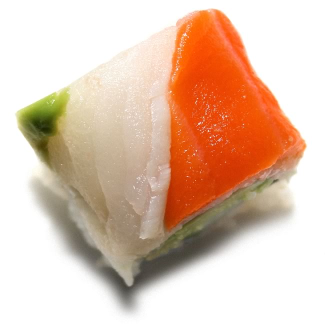 Closeup of a sushi roll