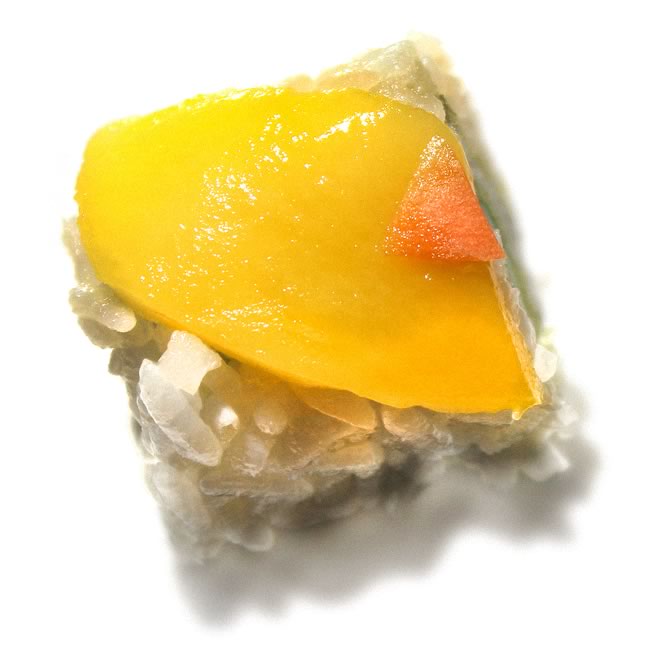 Closeup of a sushi roll