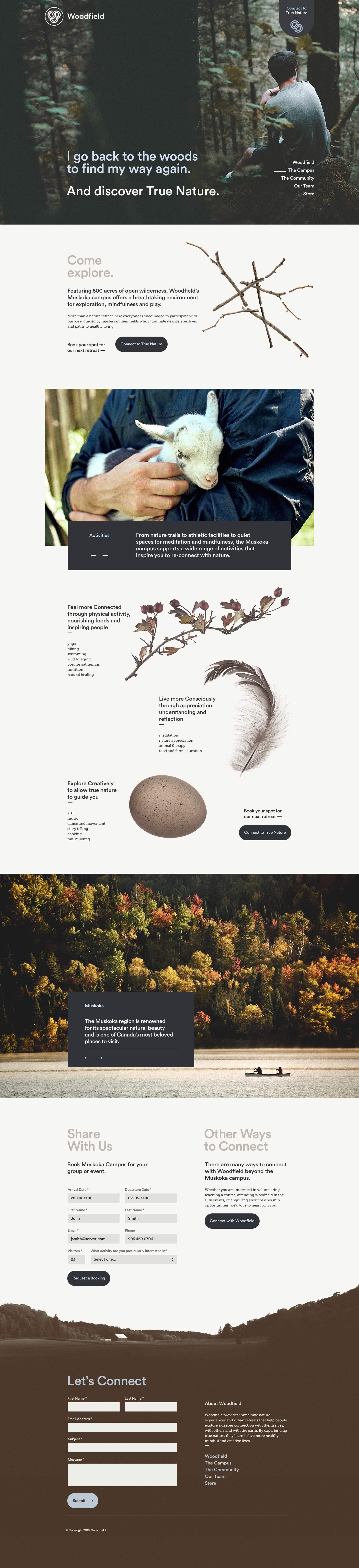 Capture of the full 'The Campus' page from Woodfield website